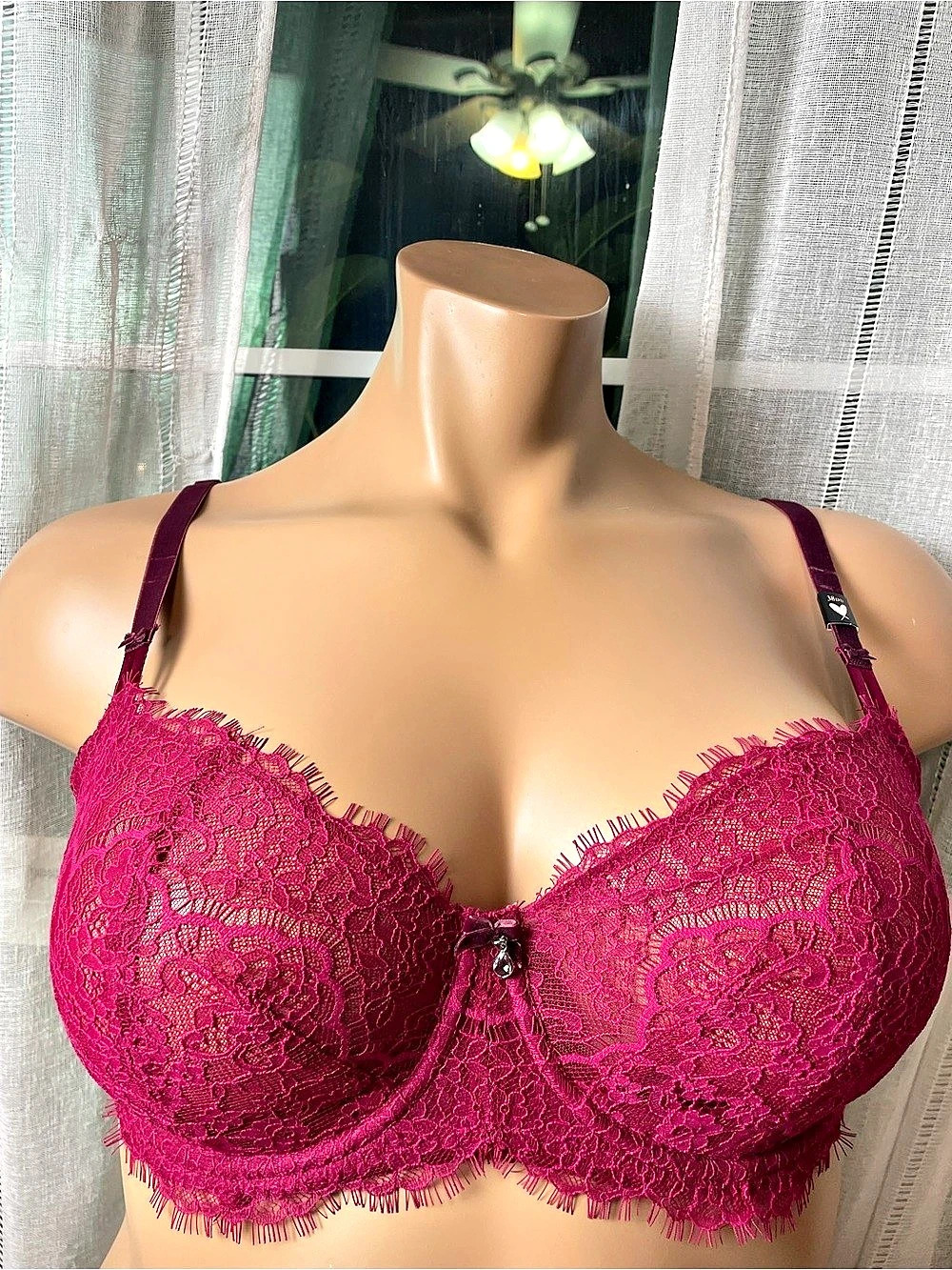 Victoria's Secret Tease Unlined Lace Demi Bra Pink 38DD/E85